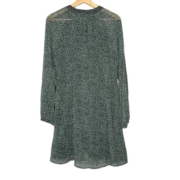 JOIE Green Artic Animal Print Green Dot Balloon Sleeve Dress - Picture 4 of 4